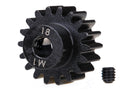 Gear 18-T pinion machined 10 metric pitch fits 5mm shaft set screw for use only with steel spur gears