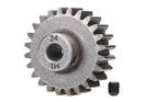 Gear 24-T pinion 10 metric pitch fits 5mm shaft set screw for use only with steel spur gears