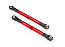 Toe links TUBES red-anodized 7075-T6 aluminum stronger than titanium 87mm 2 rod ends 4 aluminum wrench 1