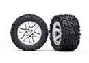 Tires & wheels assembled glued 28 RXT satin chrome wheels Talon Extreme tires foam inserts 4WD electric frontrear 2WD electric front only 2 TSM rated