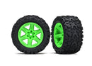 Tires & wheels assembled glued 28 RXT green wheels Talon Extreme tires foam inserts 2WD electric rear 2 TSM rated