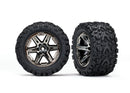 Tires & wheels assembled glued 28 RXT black chrome wheels Talon Extreme tires foam inserts 2WD electric rear 2 TSM rated