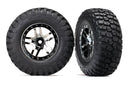 Tires & wheels assembled glued SCT Split-Spoke black chrome beadlock style wheels BFGoodrich  Mud-Terrain™ TA  KM2 ultra-soft S1 compound off-road racing tires foam inserts 2 4WD fr 2WD rear TSM  rated