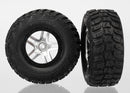 Tires & wheels assembled glued SCT Split-Spoke satin chrome black beadlock style wheels Kumho tires foam inserts 2 4WD frontrear 2WD rear only