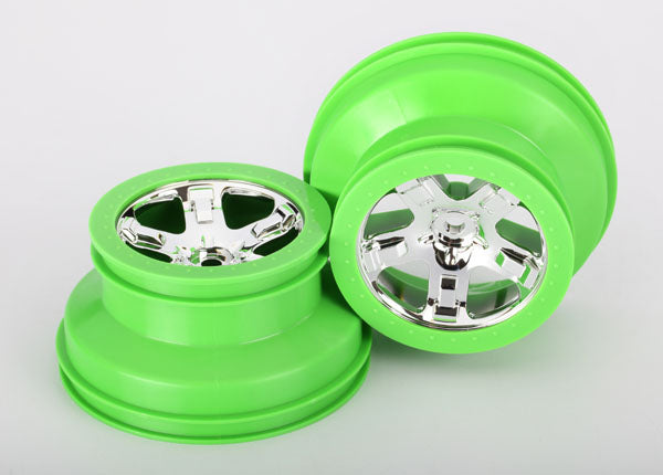 Wheels SCT chrome green beadlock style dual profile 22 outer 30 inner 2 4WD frontrear 2WD rear only