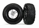 Tires & wheels assembled glued S1 compound SCT Split-Spoke satin chrome black beadlock style wheels dual profile 22 outer 30 inner SCT off-road racing tires foam inserts 2 4WD fr 2WD rear TSM rated