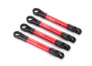 Push rods aluminum red-anodized 4 assembled with rod ends