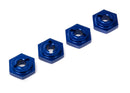 Wheel hubs hex aluminum blue-anodized 4