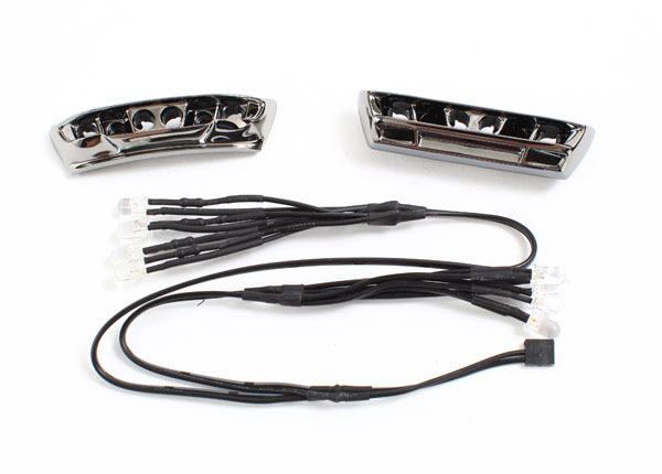 LED lights light harness 4 clear 4 red bumpers front & rear wire ties 3  requires power supply