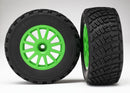Tires & wheels assembled glued green wheels gravel pattern tires foam inserts 2 TSM  rated