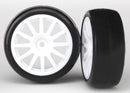 Tires & wheels assembled glued 12-spoke white wheels slick tires 2