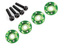 Wheel nut washer machined aluminum green  3x12mm CS 4