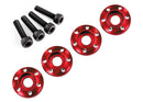 Wheel nut washer machined aluminum red  3x12mm CS 4
