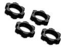 Wheel nuts splined 17mm serrated black-anodized 4