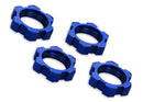 Wheel nuts splined 17mm serrated blue-anodized 4