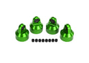 Shock caps aluminum green-anodized GTX shocks 4 spacers 8