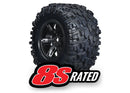 Tires & wheels assembled glued X-Maxx  black wheels Maxx  AT tires foam inserts left & right 2