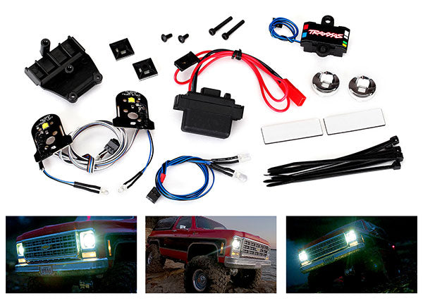 LED light set complete with power supply contains headlights tail lights side marker lights distribution block and power supply fits