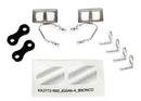 Mirrors side chrome left & right retainers 2 body clips 4 fits