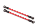 Suspension links rear upper red 2 5x115mm powder coated steel assembled with hollow balls for use with