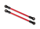 Suspension links front lower red 2 5x104mm powder coated steel assembled with hollow balls for use with