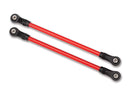 Suspension links rear lower red 2 5x115mm powder coated steel assembled with hollow balls for use with