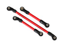 Steering link 5x117mm 1 draglink 5x60mm 1 panhard link 5x63mm red powder coated steel assembled with hollow balls for use with