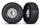 Tires and wheels assembled glued 19 chrome wheels Canyon Trail 46x19” tires 2 center caps 2 decal sheet requires