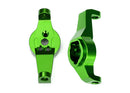 Caster blocks 6061-T6 aluminum green-anodized left and right