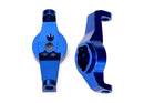 Caster blocks 6061-T6 aluminum blue-anodized left and right
