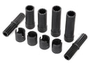 Half shafts center internal splined front 2 & internal splined rear 2 external splined 2 pin retainer 4 plastic parts only