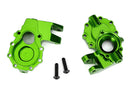 Portal housings inner front 6061-T6 aluminum green-anodized 2 3x12 BCS 2