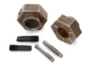 Wheel hubs 12mm hex 2 stub axle pins 2 steel