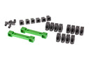Mounts suspension arms aluminum green-anodized front & rear hinge pin retainers 12 inserts 6