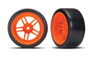 Tires and wheels assembled glued split-spoke orange wheels 19 Drift tires rear