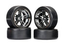 Tires and wheels assembled glued split-spoke black chrome wheels 19 Drift tires front and rear