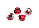 Nuts 5mm flanged nylon locking aluminum red-anodized serrated 4