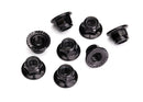 Nuts 5mm flanged nylon locking steel black serrated 8