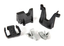 Battery connector retainer wall support front & rear clips