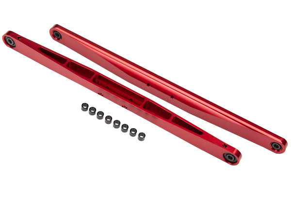 Trailing arm aluminum red-anodized 2 assembled with hollow balls