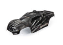 Body E-Revo black window grille lights decal sheet assembled with front & rear body mounts and rear body support for clipless mounting