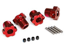Wheel hubs splined 17mm red-anodized 4 4x5 GS 4 3x14mm pin 4