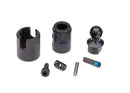 Output drive transmission or differential pin retainer 1 drive cup 1 drive ball 1 center ball 1 drive pin 1 3x10 screw pin 1 cross pin black 1 25x6 CS with threadlock 1 use with TRX-6™ axle configuration