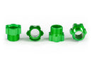 Stub axle nut aluminum green-anodized 4