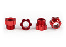 Stub axle nut aluminum red-anodized 4