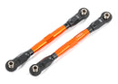 Toe links front TUBES orange-anodized 7075-T6 aluminum stronger than titanium 88mm 2 rod ends rear 4 rod ends front 4 aluminum wrench 1