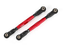 Toe links front TUBES red-anodized 7075-T6 aluminum stronger than titanium 88mm 2 rod ends rear 4 rod ends front 4 aluminum wrench 1