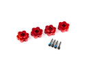 Wheel hubs hex aluminum red-anodized 4 4x13mm screw pins 4