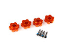 Wheel hubs hex aluminum orange-anodized 4 4x13mm screw pins 4