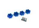 Wheel hubs hex aluminum blue-anodized 4 4x13mm screw pins 4